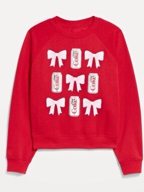 Old Navy Red Crewneck Sweatshirt, Diet Coke and Bows